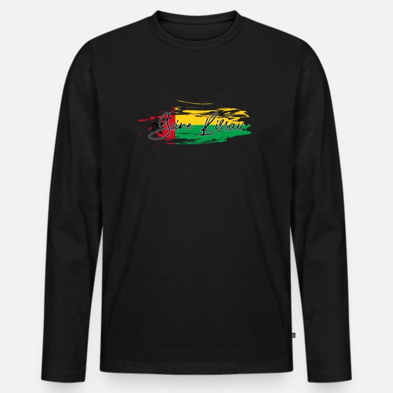 Guinea Bissau - Männer Premium Bio Langarmshirt - Schwarz
