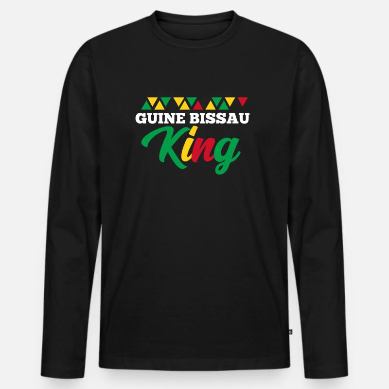 Guinea Bissau - Männer Premium Bio Langarmshirt - Schwarz