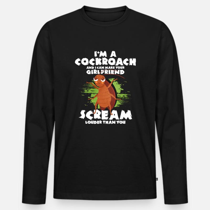 Kakerlake - Männer Premium Bio Langarmshirt - Schwarz
