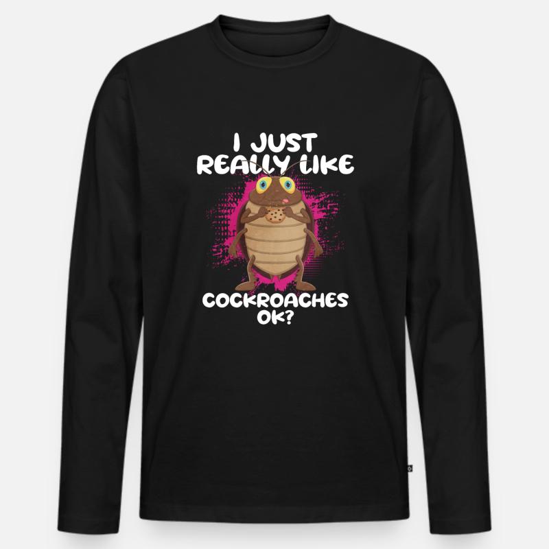 Kakerlake - Männer Premium Bio Langarmshirt - Schwarz