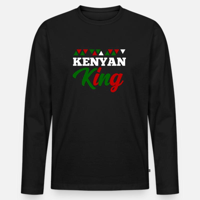 Kenia - Männer Premium Bio Langarmshirt - Schwarz