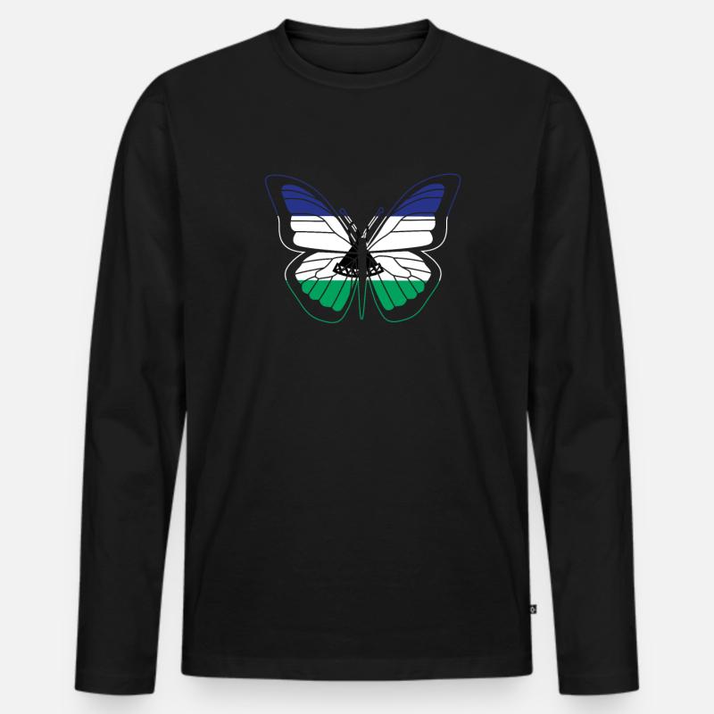Lesotho - Männer Premium Bio Langarmshirt - Schwarz