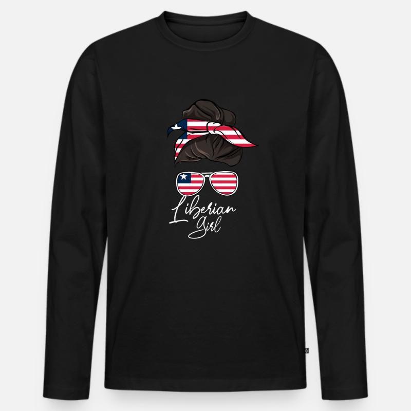 Liberia - Männer Premium Bio Langarmshirt - Schwarz