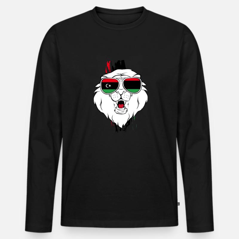 Libya - Männer Premium Bio Langarmshirt - Schwarz