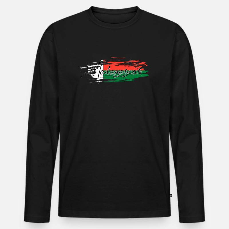 Madagaskar - Männer Premium Bio Langarmshirt - Schwarz