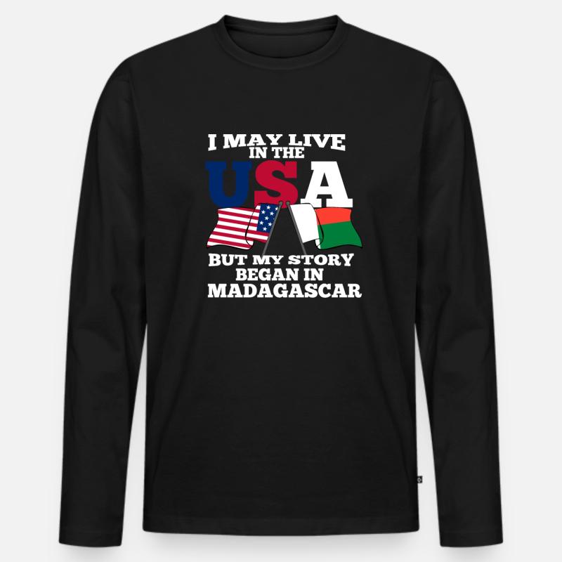 Madagaskar - Männer Premium Bio Langarmshirt - Schwarz