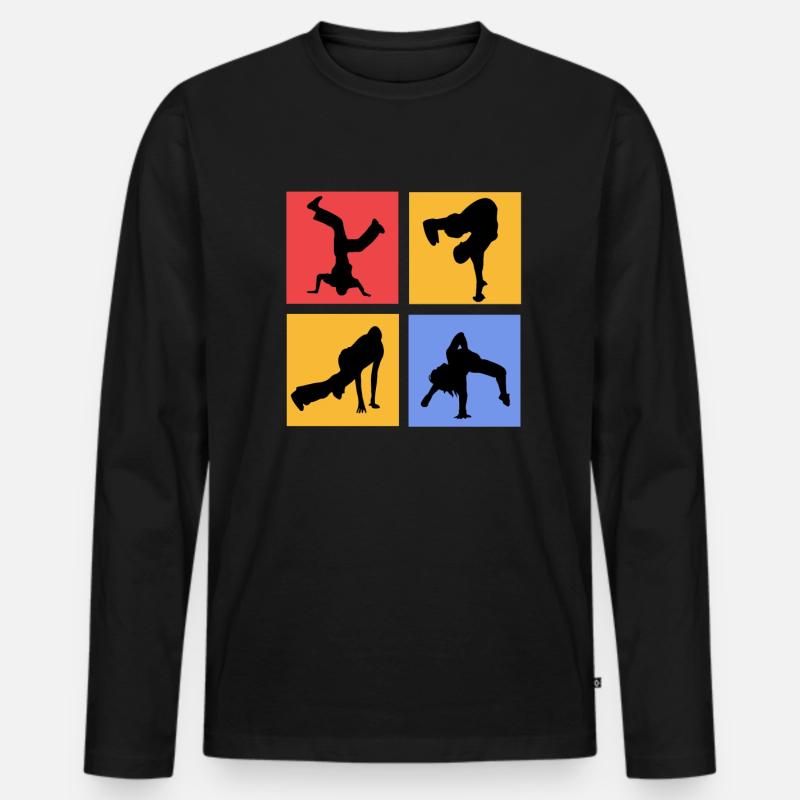 Breakdancing - Männer Premium Bio Langarmshirt - Schwarz