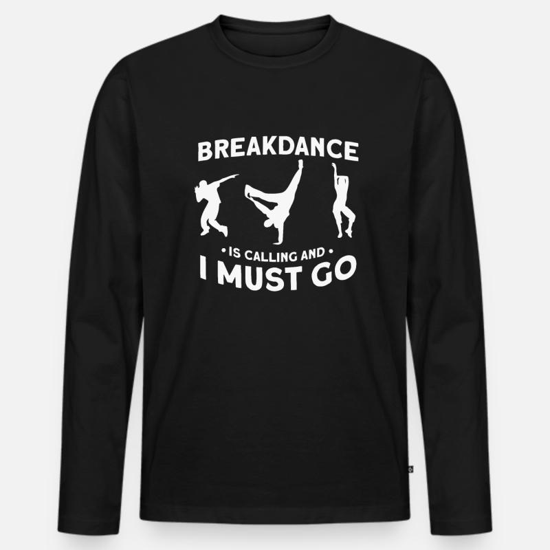 Breakdancing - Männer Premium Bio Langarmshirt - Schwarz