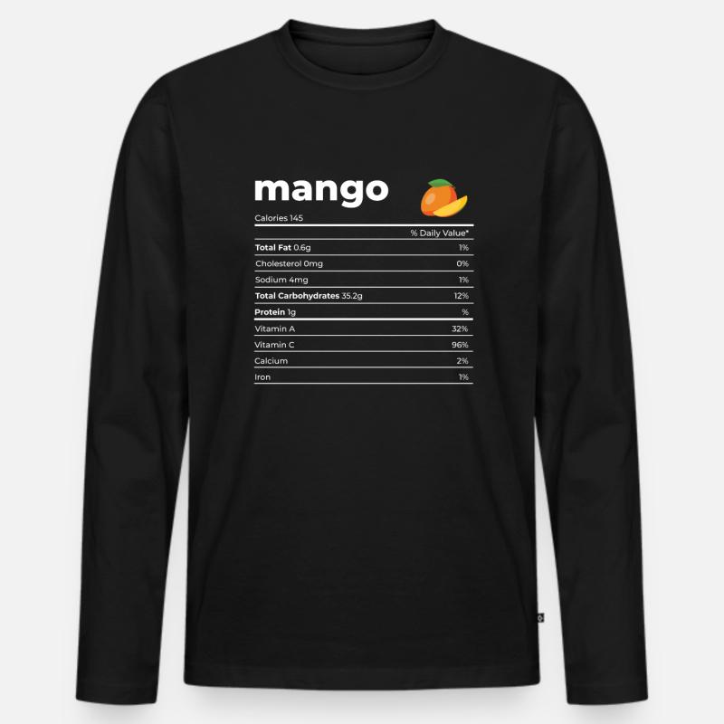 Nutrion Fakten Mango - Männer Premium Bio Langarmshirt - Schwarz