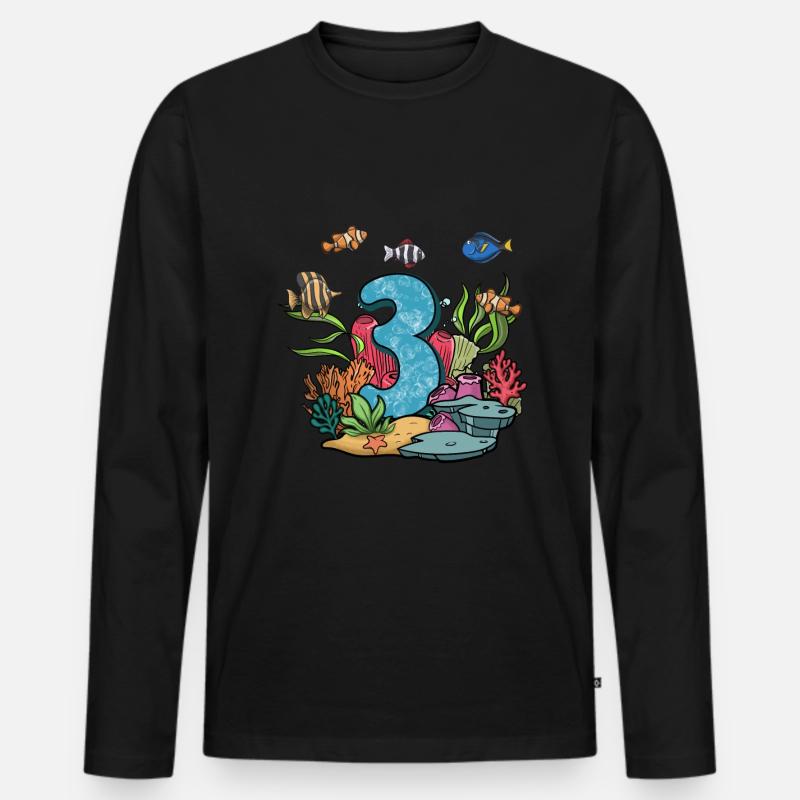 Aquarium Fisch Geschenk - Männer Premium Bio Langarmshirt - Schwarz