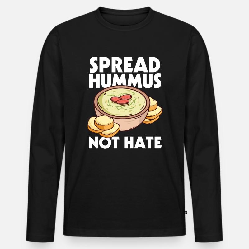 Hummus - Männer Premium Bio Langarmshirt - Schwarz