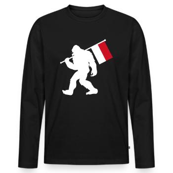 Monaco - Männer Premium Bio Langarmshirt - Schwarz - Vorne - Nico (187cm)