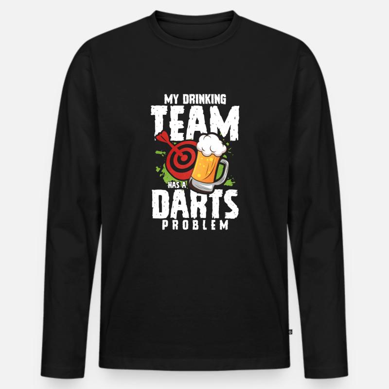 Darts - Männer Premium Bio Langarmshirt - Schwarz