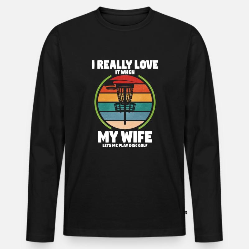 Frisbee Golf Disc Golf - Männer Premium Bio Langarmshirt - Schwarz