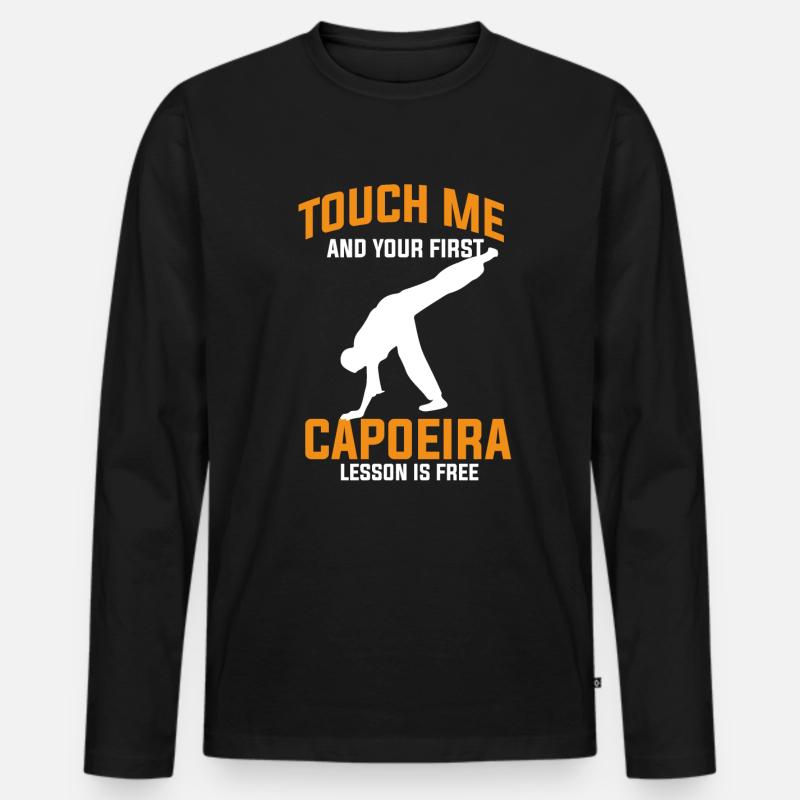 Caopeira - Männer Premium Bio Langarmshirt - Schwarz