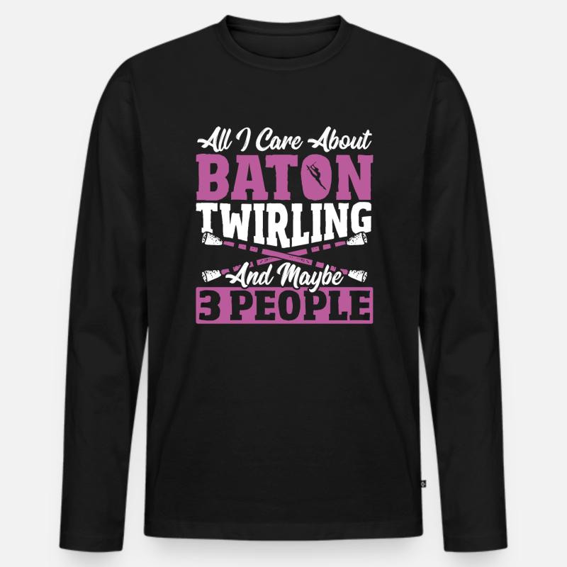 Baton Twirling Baton Twirler Geschenk - Männer Premium Bio Langarmshirt - Schwarz