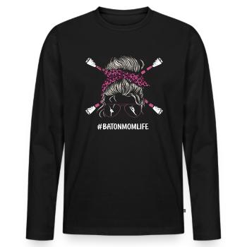 Bâton Twirling Bâton Twirler cadeau - T-shirt manches longues Premium bio Homme - noir - Devant - Nico (187cm)