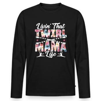 Bâton Twirling Bâton Twirler cadeau - T-shirt manches longues Premium bio Homme - noir - Devant - Nico (187cm)