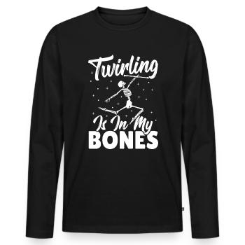 Bâton Twirling Bâton Twirler cadeau - T-shirt manches longues Premium bio Homme - noir - Devant - Nico (187cm)