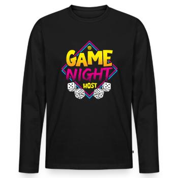 Board Games Game Board Gift - Men's Premium Organic Long Sleeve Shirt - black - Front - Nico (187cm)
