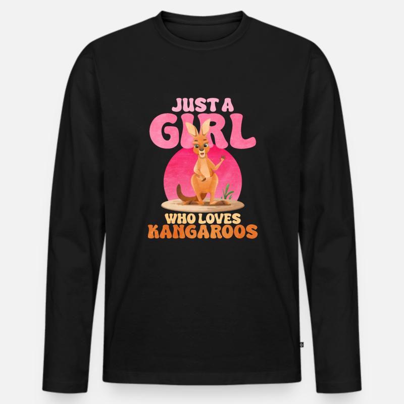 känguru - Männer Premium Bio Langarmshirt - Schwarz
