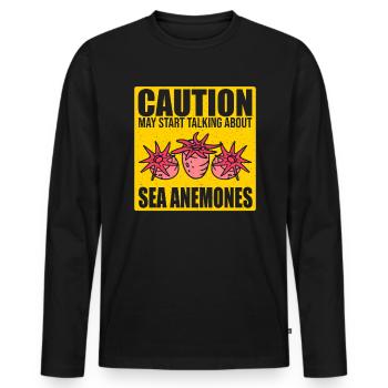 Cadeau d’anémones de mer - T-shirt manches longues Premium bio Homme - noir - Devant - Nico (187cm)