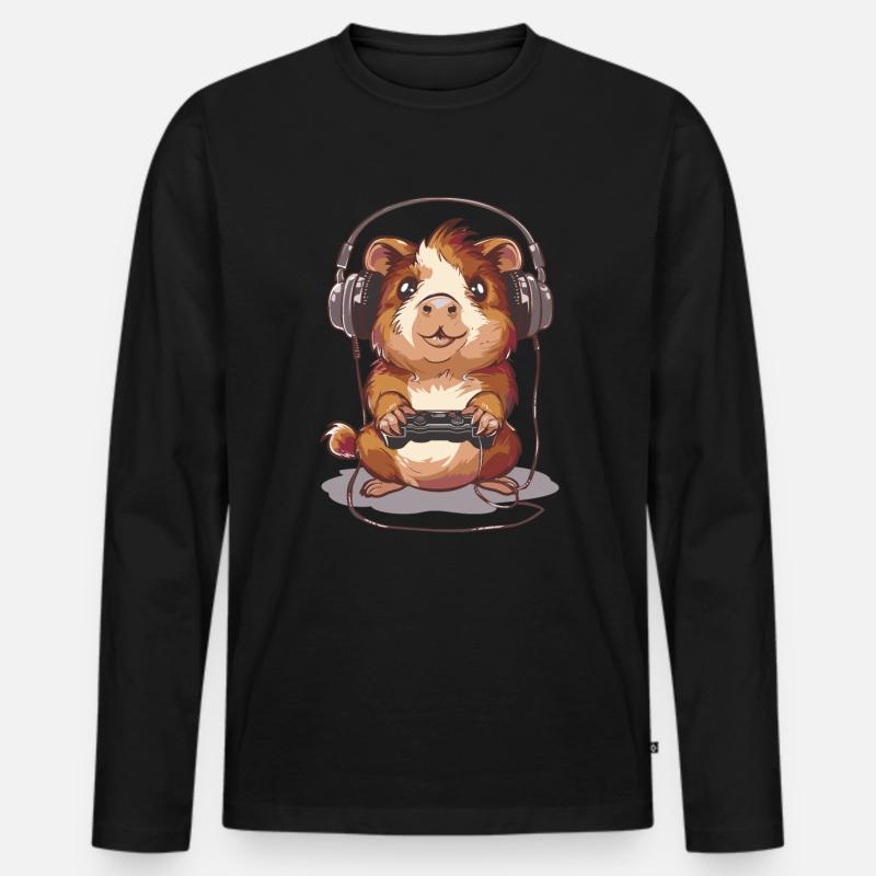 Guinea Videospiel - Männer Premium Bio Langarmshirt - Schwarz