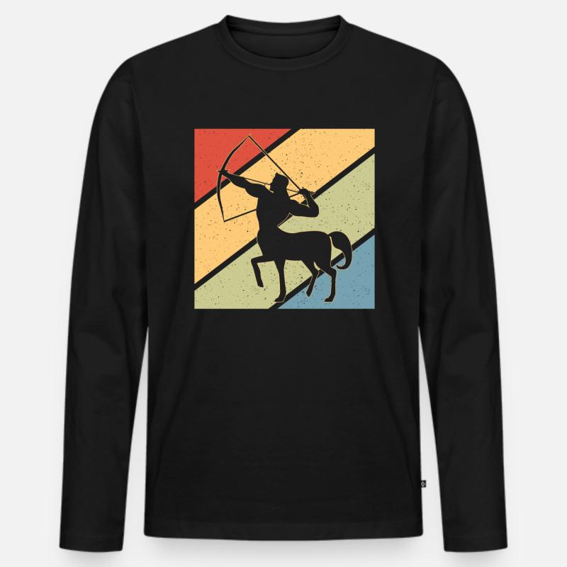 Phönix Zentaur Geschenk - Männer Premium Bio Langarmshirt - Schwarz