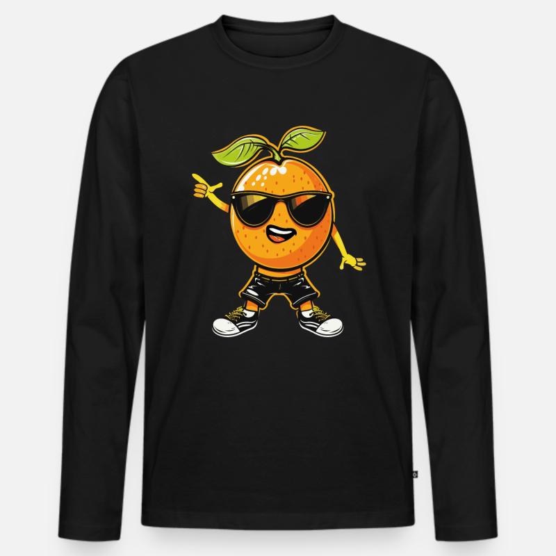 Passionsfrucht-Dabbing - Männer Premium Bio Langarmshirt - Schwarz