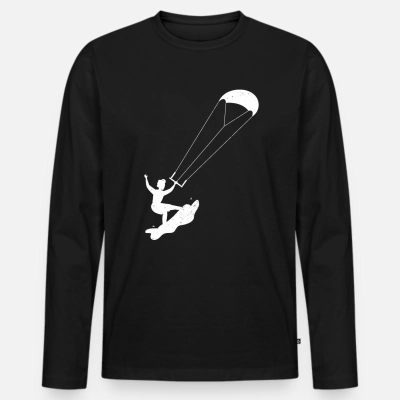 Kitesurfing - Männer Premium Bio Langarmshirt - Schwarz