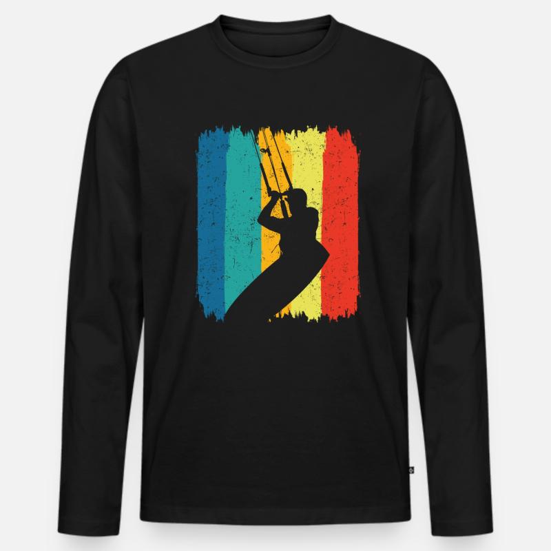 Kitesurfing - Männer Premium Bio Langarmshirt - Schwarz