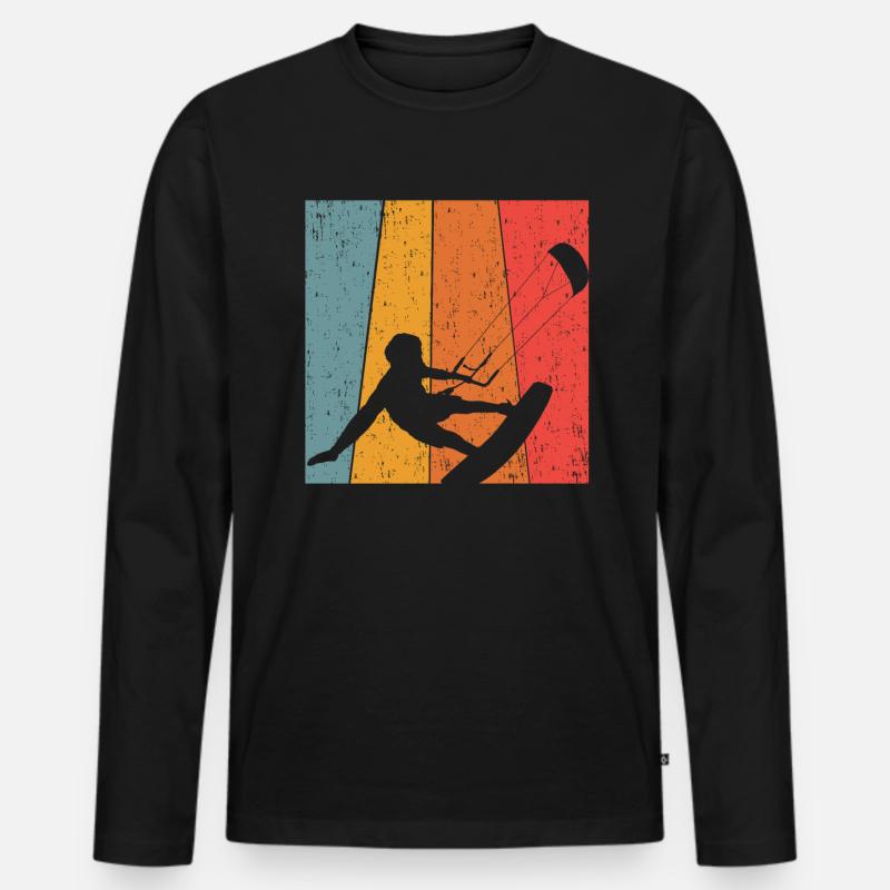 Kitesurfing - Männer Premium Bio Langarmshirt - Schwarz