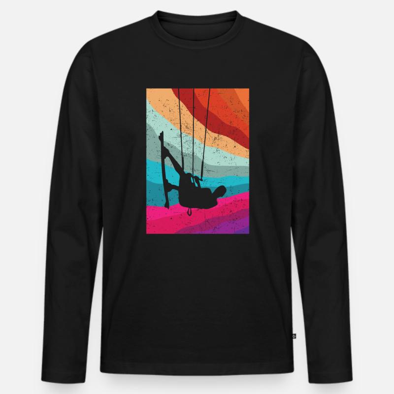Kitesurfing - Männer Premium Bio Langarmshirt - Schwarz