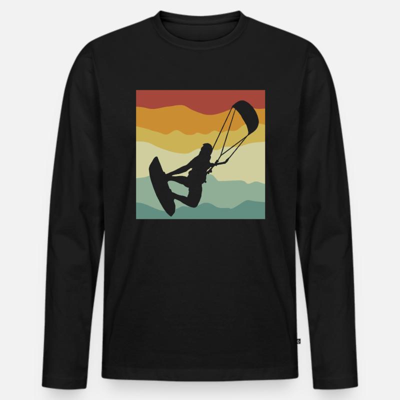 Kitesurfing - Männer Premium Bio Langarmshirt - Schwarz