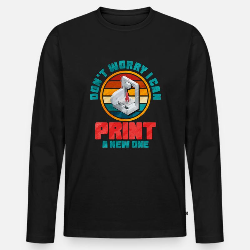 3d printing - Männer Premium Bio Langarmshirt - Schwarz