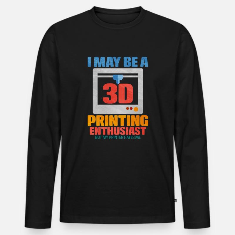 3d printing - Männer Premium Bio Langarmshirt - Schwarz