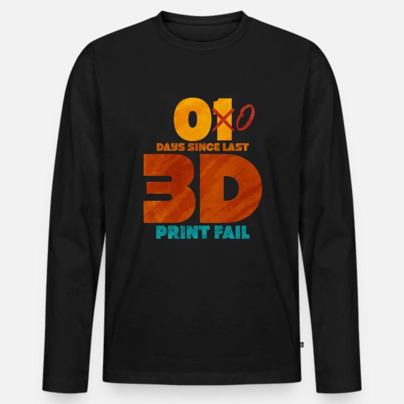 3d printing - Männer Premium Bio Langarmshirt - Schwarz