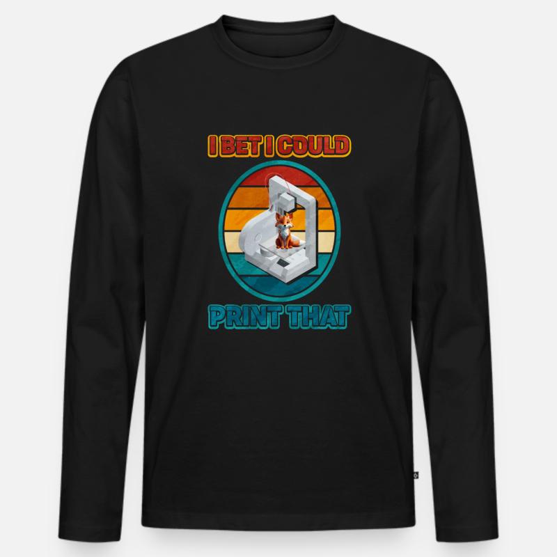 3d printing - Männer Premium Bio Langarmshirt - Schwarz