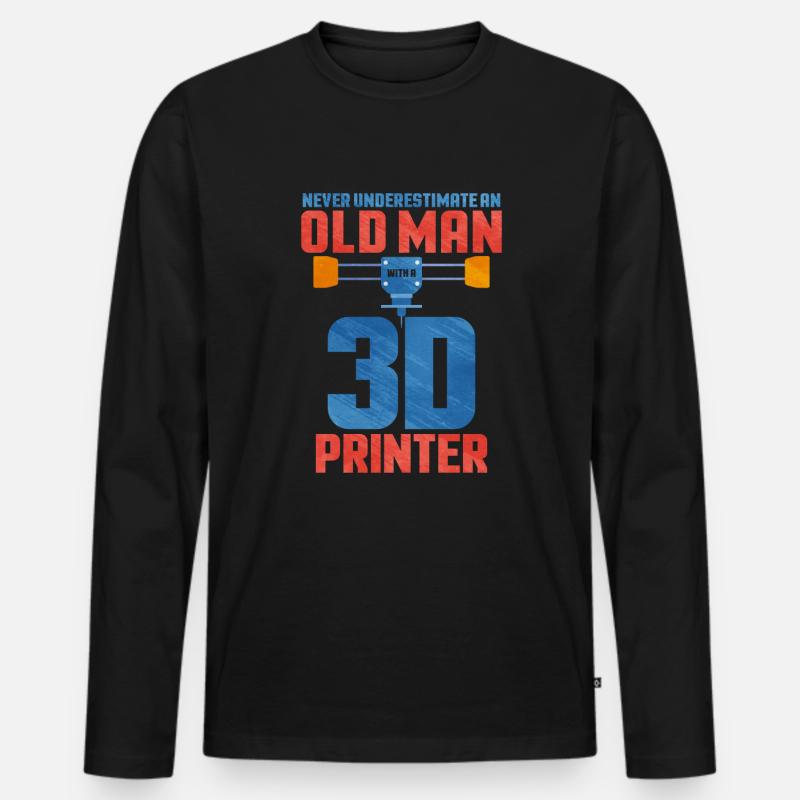 3d printing - Männer Premium Bio Langarmshirt - Schwarz