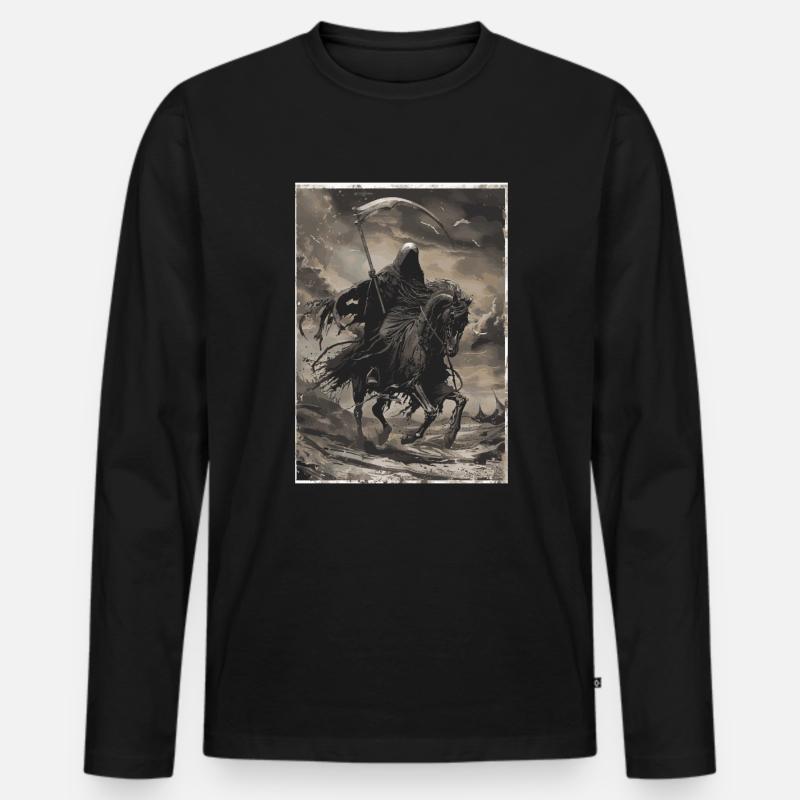 Tod Tarot - Männer Premium Bio Langarmshirt - Schwarz