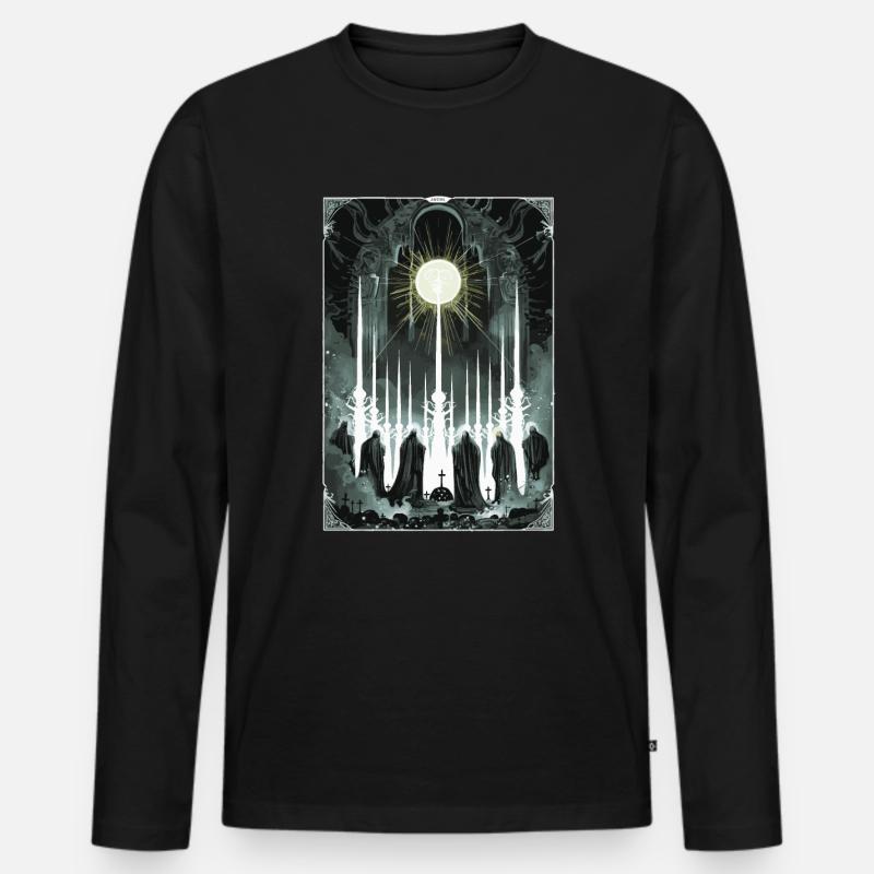 Beurteilung Tarot - Männer Premium Bio Langarmshirt - Schwarz