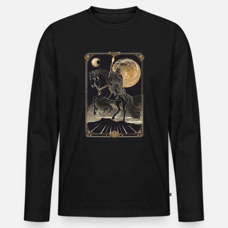 Der Streitwagen Tarot - Männer Premium Bio Langarmshirt - Schwarz