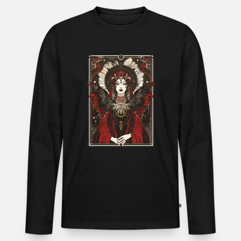 Die Kaiserin Tarot - Männer Premium Bio Langarmshirt - Schwarz