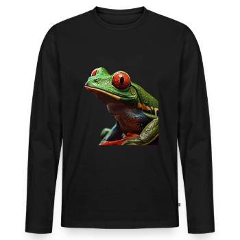 Red-eyed Tree Frog - Men's Premium Organic Long Sleeve Shirt - black - Front - Nico (187cm)