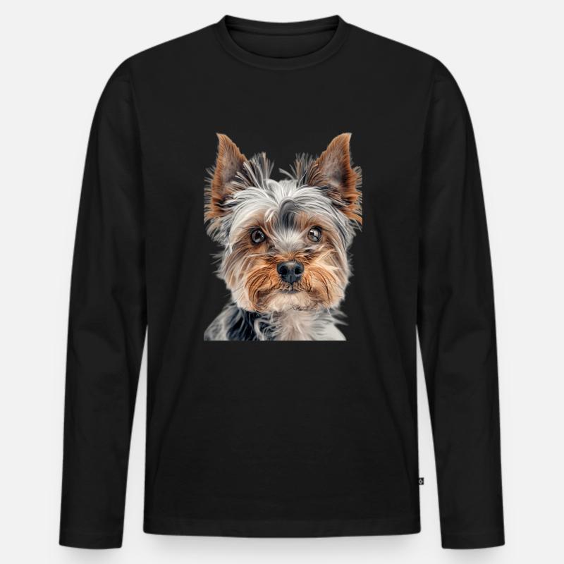 Yorkshire Terrier - Männer Premium Bio Langarmshirt - Schwarz