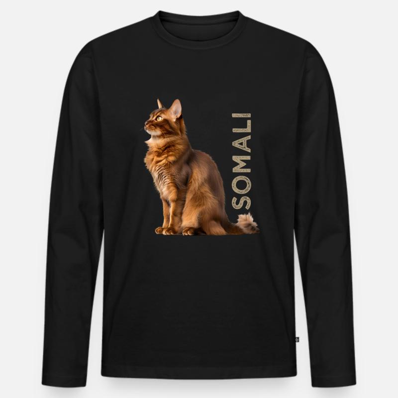 Somali - Männer Premium Bio Langarmshirt - Schwarz