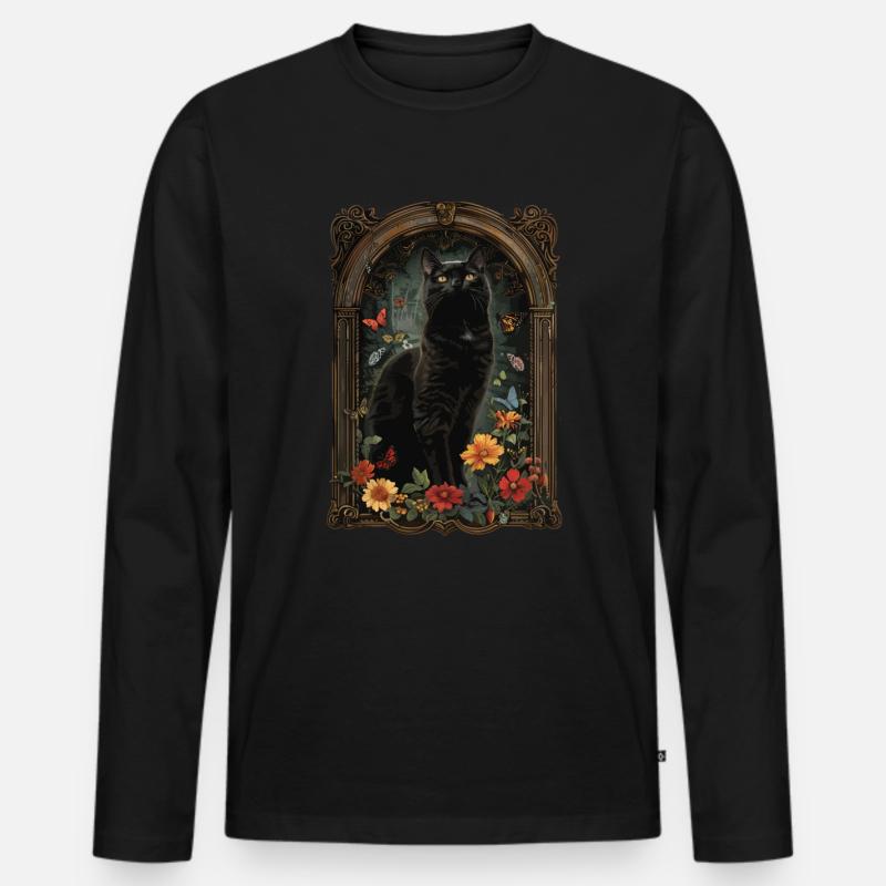 Bombay-Katze - Männer Premium Bio Langarmshirt - Schwarz