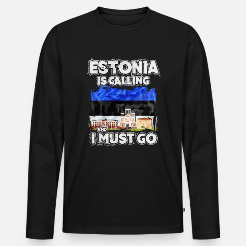 Estland - Männer Premium Bio Langarmshirt - Schwarz