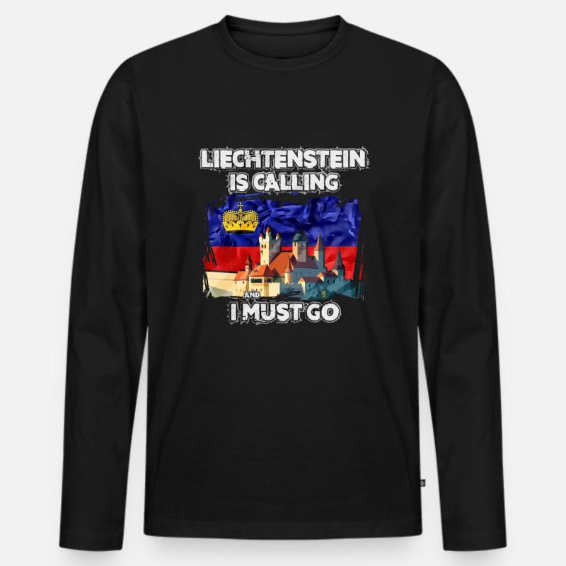 Liechtenstein - Männer Premium Bio Langarmshirt - Schwarz