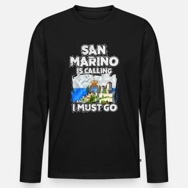 San Marino - Männer Premium Bio Langarmshirt - Schwarz